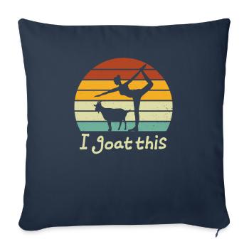Je chèvre ce passionné de yoga - Housse de coussin décorative 45 x 45 cm - bleu marine - Devant