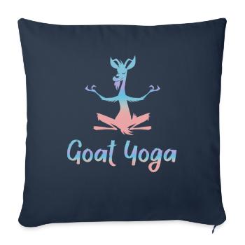 Méditation Yoga Chèvre - Housse de coussin décorative 45 x 45 cm - bleu marine - Devant