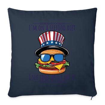Funny Diet Slogan For BBQ Partys 4th Of July - Sofa pillowcase 17,3'' x 17,3'' (45 x 45 cm) - navy - Front