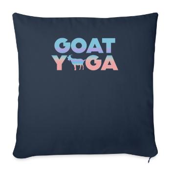 Méditation Yoga Chèvre - Housse de coussin décorative 45 x 45 cm - bleu marine - Devant