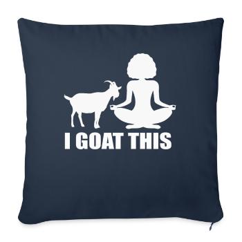 Je chèvre ce passionné de yoga - Housse de coussin décorative 45 x 45 cm - bleu marine - Devant