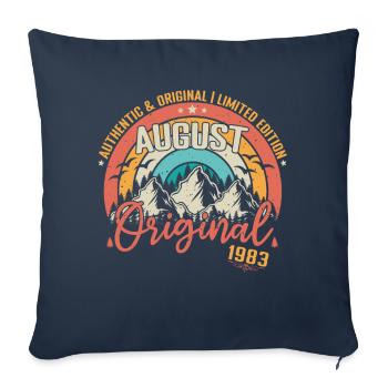 August 1983 August birthday 1983 August - Sofa pillowcase 17,3'' x 17,3'' (45 x 45 cm) - navy - Front