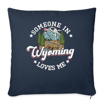 Quelqu'un dans le Wyoming m'aime - Housse de coussin décorative 45 x 45 cm - bleu marine - Devant