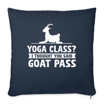 Cours de yoga ou Goat Pass - Housse de coussin décorative 45 x 45 cm - bleu marine - Devant