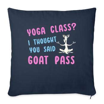 Cours de yoga ou Goat Pass - Housse de coussin décorative 45 x 45 cm - bleu marine - Devant