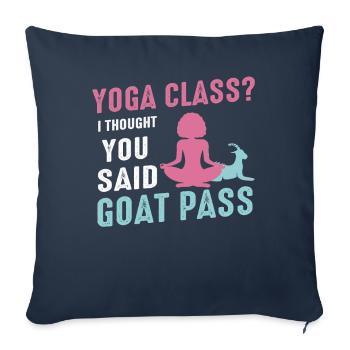 Cours de yoga ou Goat Pass - Housse de coussin décorative 45 x 45 cm - bleu marine - Devant