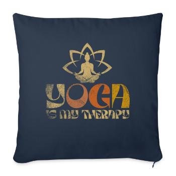Yoga Is My Therapy - Sofa pillowcase 17,3'' x 17,3'' (45 x 45 cm) - navy - Front