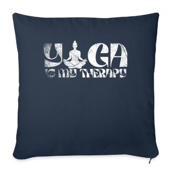 Le yoga est ma thérapie - Housse de coussin décorative 45 x 45 cm - bleu marine - Devant