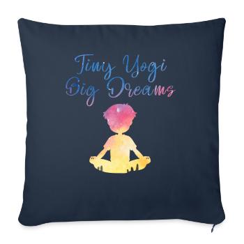 Tiny Yogi Big Dreams Méditation - Housse de coussin décorative 45 x 45 cm - bleu marine - Devant