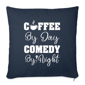 Café Le jour Comédie La nuit Comédien - Housse de coussin décorative 45 x 45 cm - bleu marine - Devant