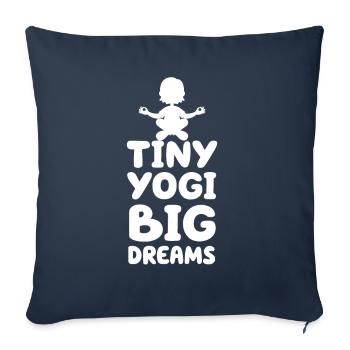Tiny Yogi Big Dreams Méditation - Housse de coussin décorative 45 x 45 cm - bleu marine - Devant