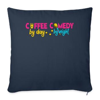 Café Le jour Comédie La nuit Comédien - Housse de coussin décorative 45 x 45 cm - bleu marine - Devant