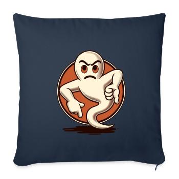Cool Ghost Donne Pouces Vers Le Bas Drôle Fête D’Halloween - Housse de coussin décorative 45 x 45 cm - bleu marine - Devant