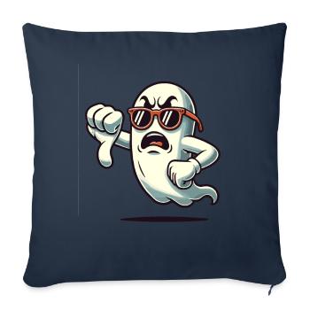 Un fantôme cool donne des pouces vers le bas drôle Halloween - Housse de coussin décorative 45 x 45 cm - bleu marine - Devant