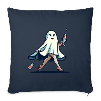 Infirmière drôle Costume de fête d’Halloween - Housse de coussin décorative 45 x 45 cm - bleu marine - Devant