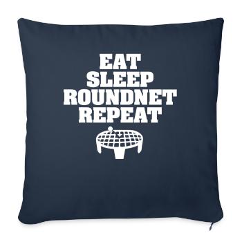 Eat Sleep Roundnet Repeat - Sofa pillowcase 17,3'' x 17,3'' (45 x 45 cm) - navy - Front