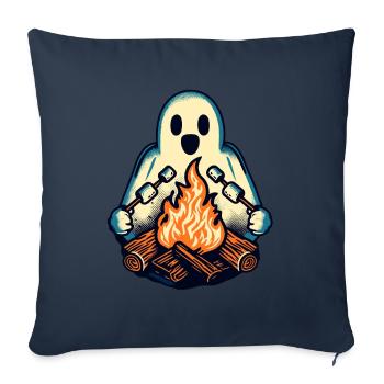 Ghost at Campfire Camping Site Halloween Fun - Sofa pillowcase 17,3'' x 17,3'' (45 x 45 cm) - navy - Front
