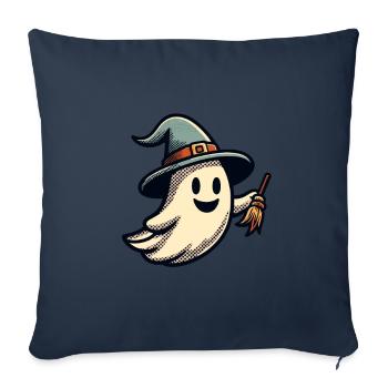 Funny Witch Ghost Witch Broom Halloween Party - Sofa pillowcase 17,3'' x 17,3'' (45 x 45 cm) - navy - Front