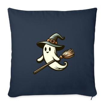 Funny Witch Spirit Witch Broom Vintage Art Style - Sofa pillowcase 17,3'' x 17,3'' (45 x 45 cm) - navy - Front