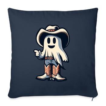 Funny Cowboy Ghost Hunter Hat Boots Halloween - Sofa pillowcase 17,3'' x 17,3'' (45 x 45 cm) - navy - Front