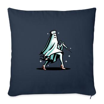Drôle d’infirmière fantôme Halloween Costume - Housse de coussin décorative 45 x 45 cm - bleu marine - Devant