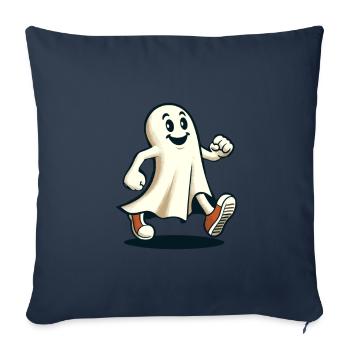 Drôle Vintage Fantôme Rétro Art Style Halloween - Housse de coussin décorative 45 x 45 cm - bleu marine - Devant