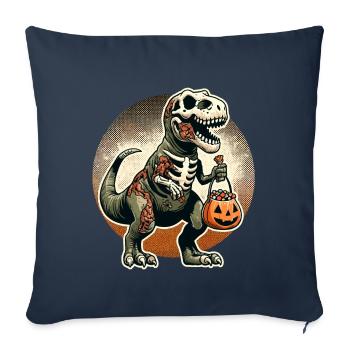 TRex Dinosaure Zombie Halloween Costume - Housse de coussin décorative 45 x 45 cm - bleu marine - Devant