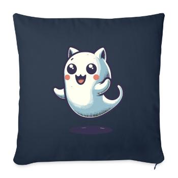 Cute Ghosts Cat Kawaii Ghost Pet - Sofa pillowcase 17,3'' x 17,3'' (45 x 45 cm) - navy - Front