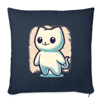 Cute Ghosts Cat Kawaii Ghost Pet - Sofa pillowcase 17,3'' x 17,3'' (45 x 45 cm) - navy - Front