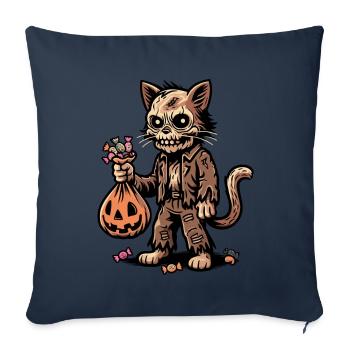 Untote Zombie Katze Süßes Oder Saures - Sofakissenbezug 45 x 45 cm - Navy - Vorne