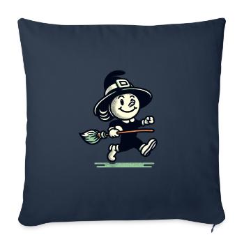 Sorcières de dessin animé rétro Design de sorcières vintage - Housse de coussin décorative 45 x 45 cm - bleu marine - Devant