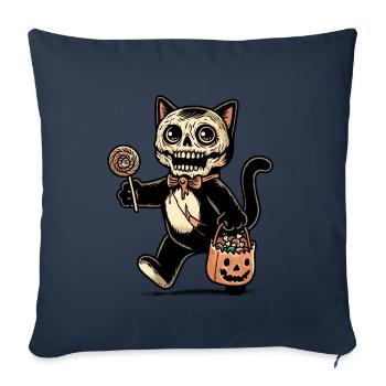 Gruselige Zombie Katze Süßes Oder Saures - Sofakissenbezug 45 x 45 cm - Navy - Vorne