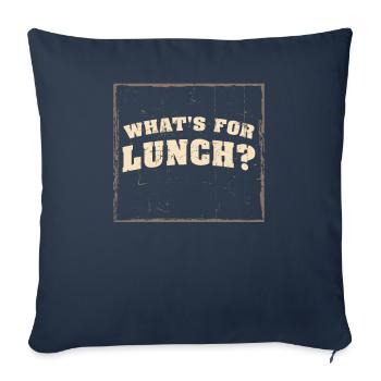 Qu’est-ce qu’on mange pour le déjeuner ? - Housse de coussin décorative 45 x 45 cm - bleu marine - Devant