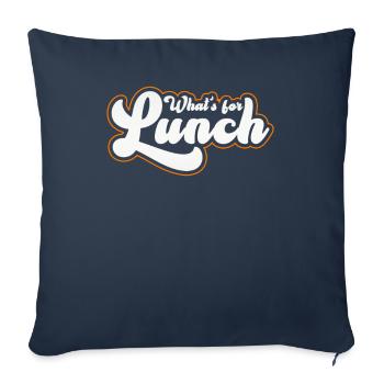 Qu’est-ce qu’on mange pour le déjeuner ? - Housse de coussin décorative 45 x 45 cm - bleu marine - Devant