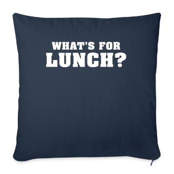 Qu’est-ce qu’on mange pour le déjeuner ? - Housse de coussin décorative 45 x 45 cm - bleu marine - Devant