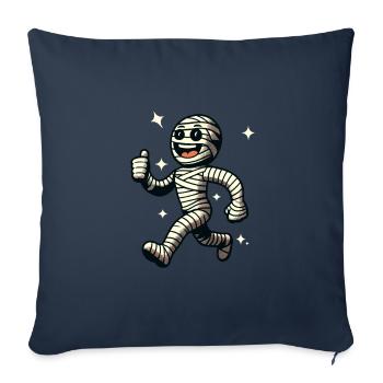 Rétro Vintage Style Halloween Costume Décoration Momie - Housse de coussin décorative 45 x 45 cm - bleu marine - Devant
