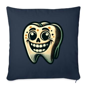 Halloween Dental Hygiene Funny Zombie Tooth - Sofa pillowcase 17,3'' x 17,3'' (45 x 45 cm) - navy - Front
