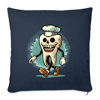 Halloween Dental Hygiene Funny Zombie Tooth - Sofa pillowcase 17,3'' x 17,3'' (45 x 45 cm) - navy - Front