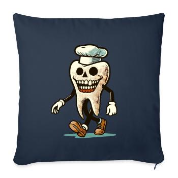 Halloween Dental Hygiene Funny Zombie Tooth - Sofa pillowcase 17,3'' x 17,3'' (45 x 45 cm) - navy - Front