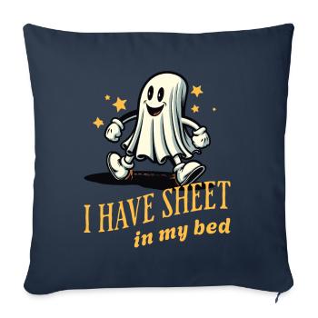 Lustiger Geister Spruch Halloween Kostüm - Sofakissenbezug 45 x 45 cm - Navy - Vorne