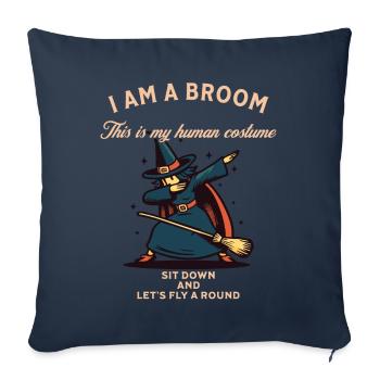 Vintage gothique Halloween Costume Décoration Design - Housse de coussin décorative 45 x 45 cm - bleu marine - Devant