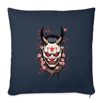 Oni Demon Mask Samurai Aesthetic Yokai - Sofa pillowcase 17,3'' x 17,3'' (45 x 45 cm) - navy - Front