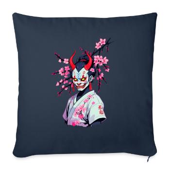 Oni Samurai Vaporwave Aesthetic Japan Culture - Sofa pillowcase 17,3'' x 17,3'' (45 x 45 cm) - navy - Front