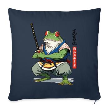 Samurai Frog Vintage Ukiyo-e Style Japan Style - Sofa pillowcase 17,3'' x 17,3'' (45 x 45 cm) - navy - Front