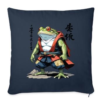 Samurai Frog Vintage Ukiyo-e Style Japan Art - Sofa pillowcase 17,3'' x 17,3'' (45 x 45 cm) - navy - Front
