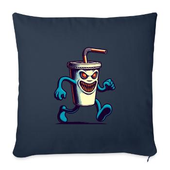 Unheimlicher Monster Trinkbecher Getränke - Sofakissenbezug 45 x 45 cm - Navy - Vorne