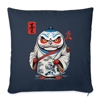 Japanese Daruma Aesthetic Yokai Vintage - Sofa pillowcase 17,3'' x 17,3'' (45 x 45 cm) - navy - Front