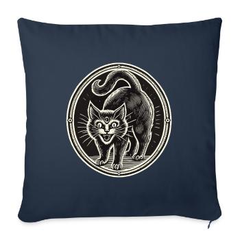 Scary Black Witch Cat Cute Halloween - Sofa pillowcase 17,3'' x 17,3'' (45 x 45 cm) - navy - Front
