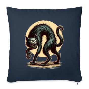 diy haCreepy Cat Black Witch Cat Hallowee - Sofa pillowcase 17,3'' x 17,3'' (45 x 45 cm) - navy - Front