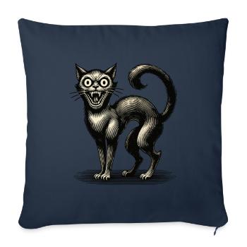 Terrible Witch Cat Scary Horror Cat - Sofa pillowcase 17,3'' x 17,3'' (45 x 45 cm) - navy - Front